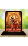 Car Desk/Table Top Lord Venkateswara With Goddess Lakshmi. Wooden Photo Stand 3x4 Inches, Compact & Stylish Spiritual Display For Car, Home & Office (Pack Of 1) (F14359)