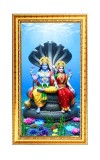 Lord Vishnu & Lakhsmi Digital Golden Color Photo Frame | Hindu Religious Wall Decor | 8x15 Inches - Inspirational Wall Art For Office, Home Decor - Ideal Spiritual Gift (F10215)