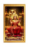 Mata Laxmi Digital Golden Color Photo Frame | Hindu Religious Wall Decor | 8x15 Inches - Inspirational Wall Art For Office, Home Decor - Ideal Spiritual Gift (F10205)