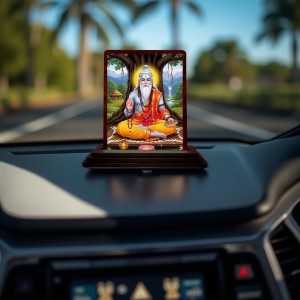 Car Desk/Table Top Valmiki Wooden Photo Stand 3x4 Inches, Compact & Stylish Spiritual Display For Car, Home & Office (Pack Of 1) (F15168) Car Desk/Table Top Valmiki Wooden Photo Stand 3x4 Inches, Compact & Stylish Spiritual Display For Car, Home & Office (Pack Of 1) (F15168)