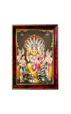 Lakshmi Narasimha Photo Frame For Wall & Table | 7x9 Inch Golden Cherry Finish | Decorative Lakshmi Narasimha Photo Frame For Home, Office & Pooja Room (F11839)