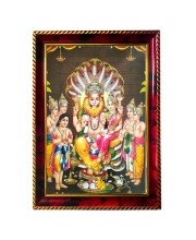 Lakshmi Narasimha Photo Frame For Wall & Table | 7x9 Inch Golden Cherry Finish | Decorative Lakshmi Narasimha Photo Frame For Home, Office & Pooja Room (F11839)
