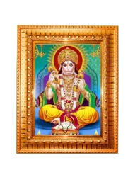 Lord Hanuman Golden Designer Photo Frame | 16x20 Inch Religious Wall Hanging Frame For Home & Office Decoration | Hindu Deity Spiritual Gift Item