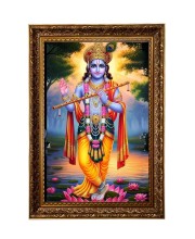 Divine Krishna Big Photo Frame - 20x28 Inches For Home,Temple & Office Decoration (F11297)