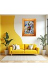 Lord Vishwakarma Golden Designer Photo Frame | 16x20 Inch Religious Wall Hanging Frame For Home, Office Decoration and Spiritual Gift Item (M2)