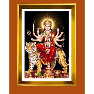 Golden Photo Frame - 10x14 Inches | Elegant Wooden Frame For Home, Office & Temple Decoration | Spiritual Wall & Table Decor and Gift Item