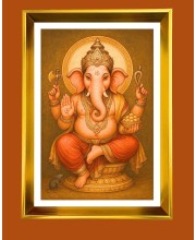 Golden Photo Frame - 10x14 Inches | Elegant Wooden Frame For Home, Office & Temple Decoration | Spiritual Wall & Table Decor and Gift Item