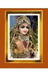 Divine Radha Rani Golden Photo Frame - 12x16 Inches | Elegant Wooden Frame For Home, Office & Temple Decoration | Spiritual Wall & Table Decor And Gift Item (F9838)