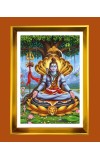 Lord Shiva Golden Photo Frame - 16x20 Inches | Elegant Wooden Frame For Home, Office & Temple Decoration | Spiritual Wall & Table Decor And Gift Item (F9440)