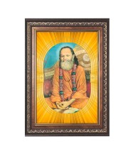 Swami Brahmananda Saraswati Spiritual Guru Digital Photo In Designer Frame, Size 10x16 Inch | Hindu Religious Picture For Home Temple, Office & Gift | Wall Art & Pooja Decor (F10459)