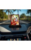 Car Desk/Table Top Lord Radha Krishna Wooden Photo Stand â€“ 3x4 Inches, Compact & Stylish Spiritual Display For Car, Home & Office (Pack Of 1) (F15170)