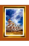 Mahabharat Golden Photo Frame - 12x16 Inches | Elegant Wooden Frame For Home, Office & Temple Decoration | Spiritual Wall & Table Decor And Gift Item (F9887)