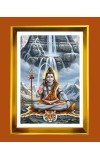 Lord Shiva Golden Photo Frame - 16x20 Inches | Elegant Wooden Frame For Home, Office & Temple Decoration | Spiritual Wall & Table Decor And Gift Item (F9433)