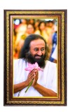 Sri Sri Ravi Shankar Digital Golden Balck Color Photo Frame | Hindu Religious Wall Decor | 10x16 Inches - Inspirational Wall Art For Office, Home Decor - Ideal Spiritual Gift (F16613)