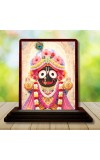 Car Desk/Table Top Lord Jagannath Wooden Photo Stand 3x4 Inches, Compact & Stylish Spiritual Display For Car, Home & Office (Pack Of 1) (F14598)