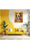 Maheshar Shiv Baba Golden Designer Photo Frame | 12x16 Inch Religious Wall Hanging Frame For Home & Office Decoration | Hindu Deity Spiritual Gift Item