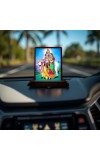 Car Desk/Table Top Radha Krishna Wooden Photo Stand 3x4 Inches, Compact & Stylish Spiritual Display For Car, Home & Office (Pack Of 1) (F14213)