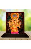 Car Desk/Table Top Lord Ganesha Wooden Photo Stand â€“ 3x4 Inches, Compact & Stylish Spiritual Display For Car, Home & Office (Pack Of 1) (F15075)