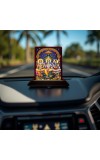 Car Desk/Table Top Lord Vishnu Shankar Bramha Wooden Photo Stand â€“ 3x4 Inches, Compact & Stylish Spiritual Display For Car, Home & Office (Pack Of 1) (F15146)