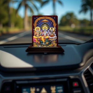 Car Desk/Table Top Lord Vishnu Shankar Bramha Wooden Photo Stand 3x4 Inches, Compact & Stylish Spiritual Display For Car, Home & Office (Pack Of 1) (F15146) Car Desk/Table Top Lord Vishnu Shankar Bramha Wooden Photo Stand 3x4 Inches, Compact & Stylish Spiritual Display For Car, Home & Office (Pack Of 1) (F15146)