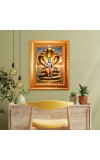 Lord Vishnu Golden Designer Photo Frame | 14x18 Inch Religious Wall Hanging Frame For Home & Office Decoration | Hindu Deity Spiritual Gift Item
