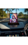 Car Desk/Table Top Cute Radha Wooden Photo Stand 3x4 Inches, Compact & Stylish Spiritual Display For Car, Home & Office (Pack Of 1) (F14366)