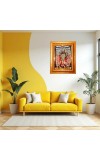 Goddess Bhavatarini Golden Designer Photo Frame | 10x14 Inch Religious Wall Hanging Frame For Home & Office Decoration | Hindu Deity Goddess Bhavatarini Spiritual Gift Item