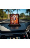 Car Desk/Table Top Rama Darbar Wooden Photo Stand 3x4 Inches, Compact & Stylish Spiritual Display For Car, Home & Office (Pack Of 1) (F14243)