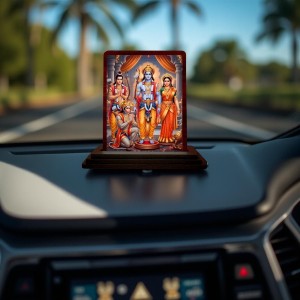 Car Desk/Table Top Rama Darbar Wooden Photo Stand 3x4 Inches, Compact & Stylish Spiritual Display For Car, Home & Office (Pack Of 1) (F14243) Car Desk/Table Top Rama Darbar Wooden Photo Stand 3x4 Inches, Compact & Stylish Spiritual Display For Car, Home & Office (Pack Of 1) (F14243)