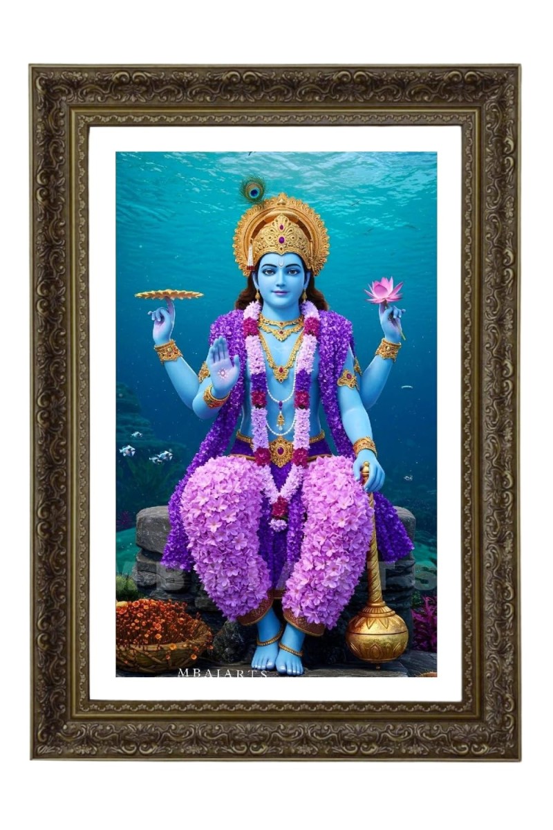Lord Vishnu Big Photo Frame - 20x28 Inches For Home,Temple & Office Decoration (F10710)