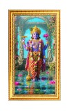 Lord Vishnu Digital Golden Color Photo Frame | Hindu Religious Wall Decor | 8x15 Inches - Inspirational Wall Art For Office, Home Decor - Ideal Spiritual Gift (F10222)