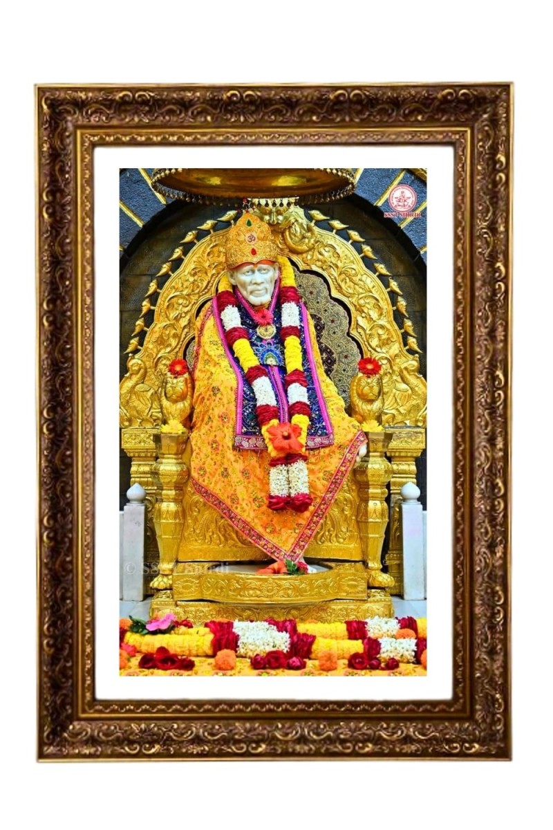 Shree Shridhi Sai Baba Big Photo Frame - 20x28 Inches For Home,Temple & Office Decoration (F11163)