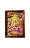 Lord Ganesha Photo Frame For Wall & Table | 7x9 Inch Golden Cherry Finish | Decorative Lord Ganesha Photo Frame For Home, Office & Pooja Room (F11481)