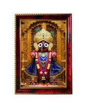 Lord Jagannath Ji Photo Frame For Wall & Table | 7x9 Inch Golden Cherry Finish | Decorative Lord Jagannath Ji Photo Frame For Home, Office & Pooja Room (F11321)