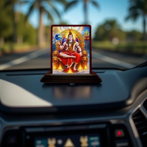 Car Desk/Table Top Lord Shankar Wooden Photo Stand 3x4 Inches, Compact & Stylish Spiritual Display For Car, Home & Office (Pack Of 1) (F15064) Car Desk/Table Top Lord Shankar Wooden Photo Stand 3x4 Inches, Compact & Stylish Spiritual Display For Car, Home & Office (Pack Of 1) (F15064)