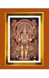 Lord Hanuman Golden Photo Frame - 10x14 Inches | Elegant Wooden Frame For Home, Office & Temple Decoration | Spiritual Wall & Table Decor And Gift Item (F9449)