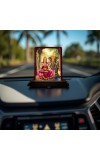 Car Desk/Table Top Goddess Lakshmi Wooden Photo Stand 3x4 Inches, Compact & Stylish Spiritual Display For Car, Home & Office (Pack Of 1) (F14168)