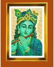 Golden Photo Frame - 10x14 Inches | Elegant Wooden Frame For Home, Office & Temple Decoration | Spiritual Wall & Table Decor and Gift Item