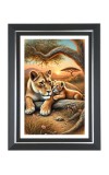 Lions Photo Wall & Table Frame | 10x14 Inch Black Designer | Perfect For Gifting & Home Decor (F9641)
