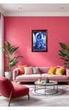 Lord Sri Krishna Photo Frame For Wall & Table | 7x9 Inch Golden Cherry Finish | Decorative Lord Sri Krishna Photo Frame For Home, Office & Pooja Room (F11381)