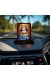 Car Desk/Table Top Lord Bal Krishna Wooden Photo Stand 3x4 Inches, Compact & Stylish Spiritual Display For Car, Home & Office (Pack Of 1) (F15128)