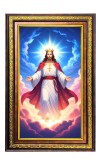 Lord Jesus Digital Golden Balck Color Photo Frame | Hindu Religious Wall Decor | 10x16 Inches - Inspirational Wall Art For Office, Home Decor - Ideal Spiritual Gift (F16758)