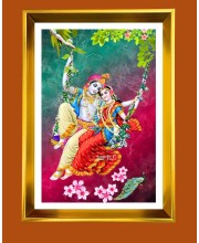 Golden Photo Frame - 10x14 Inches | Elegant Wooden Frame For Home, Office & Temple Decoration | Spiritual Wall & Table Decor and Gift Item