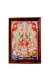 Goddess Laxmi Narayana Photo Frame For Wall & Table | 7x9 Inch Golden Cherry Finish | Decorative Goddess Laxmi Narayana Photo Frame For Home, Office & Pooja Room (F11303)
