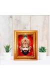 Khatu Shyam Ji Golden Designer Photo Frame | 16x20 Inch Religious Wall Hanging Frame For Home & Office Decoration | Hindu Deity Spiritual Gift Item
