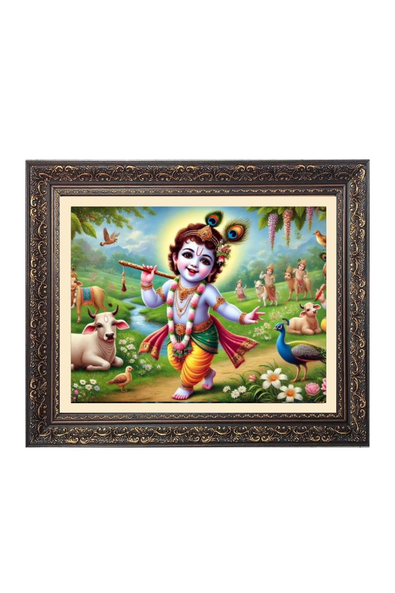 Little krishna Big Photo Frame - 18x22 Inches for Home,Temple & Office Decoration