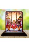 Car Desk/Table Top Lord Jagannath Wooden Photo Stand 3x4 Inches, Compact & Stylish Spiritual Display For Car, Home & Office (Pack Of 1) (F14497)