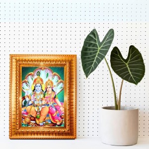 Lord Vishnu Goddess Lakshmi Golden Designer Photo Frame | 10x14 Inch Religious Wall Hanging Frame For Home & Office Decoration | Hindu Deity Spiritual Gift Item Lord Vishnu Goddess Lakshmi Golden Designer Photo Frame | 10x14 Inch Religious Wall Hanging Frame For Home & Office Decoration | Hindu Deity Spiritual Gift Item