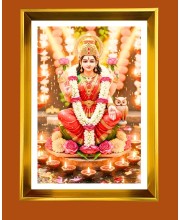 Golden Photo Frame - 10x14 Inches | Elegant Wooden Frame For Home, Office & Temple Decoration | Spiritual Wall & Table Decor and Gift Item