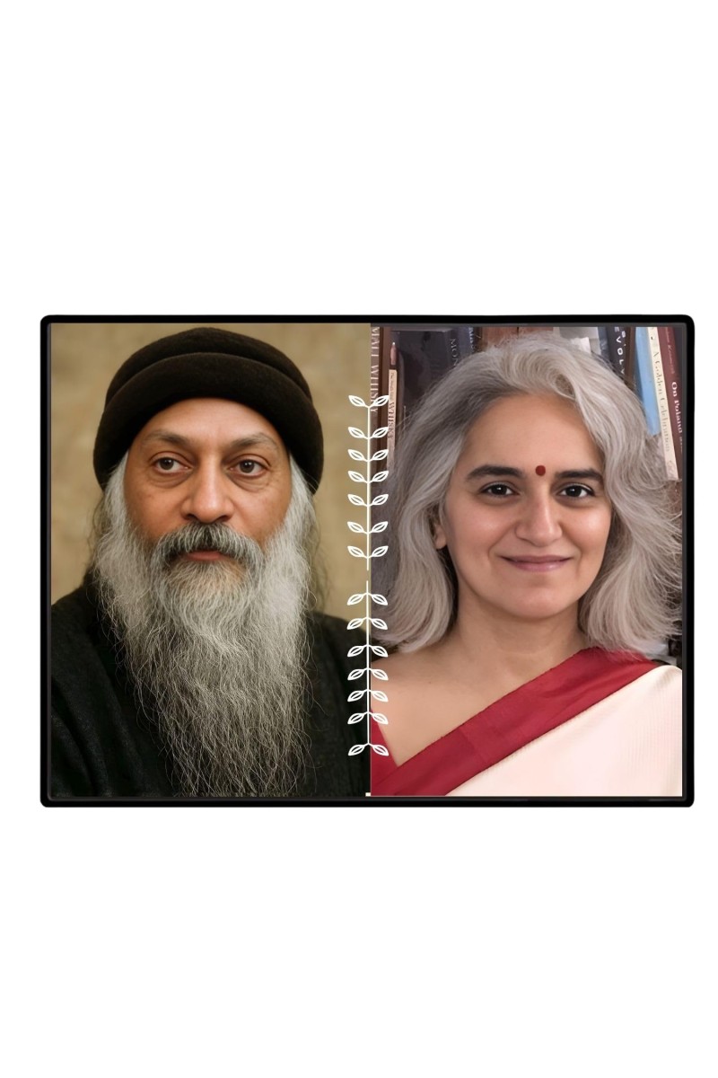 Acharya Rajneesh (Oshoo) &Maa Anand Sheela Laminated Photo - 7x9 Inches, Divine Blessings For Home & Office And Temple Decoration (F16174)